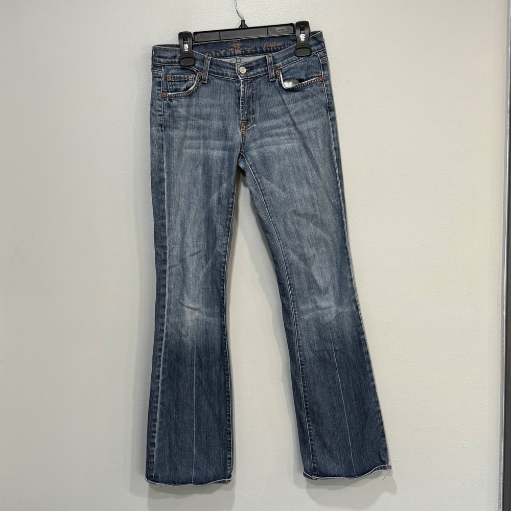 7 For All Mankind Bootcut Jeans Women Size 29 Blue Wash Cotton Blend Made in USA